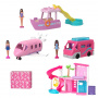 Barbie Mini Barbieland Dreamhouse y juego de 3 vehículos con 4 muñecas, muebles y accesorios de 1,5 pulgadas