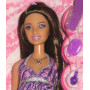 Muñeca Barbie Glitz con vestido morado brillante AT