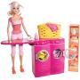 Juego Barbie gira para limpiar la lavandería y muñeca Barbie