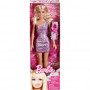 Muñeca Barbie Glam con mini vestido brillante rosa