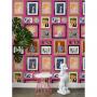 Papel pintado 'Galería de paredes ilustradas' de Barbie™ - Rosa