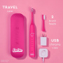 Moon Barbie x Pink Sonic Cepillo de dientes eléctrico para adultos, 5 modos inteligentes para limpiar, blanquear, masajear y pulir dientes, recargable con funda de viaje