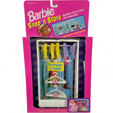 Barbie Snap 'N' Store Quilted Case 'Hanger Closet' 