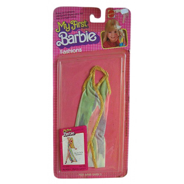 Moda My First Barbie halter dress gold thread