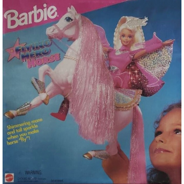  Barbie Flying Hero Horse Shimmering Pink Mane and Tail