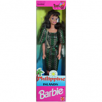 Philippine Islands Barbie I  (Vestido chevron verde y dorado)