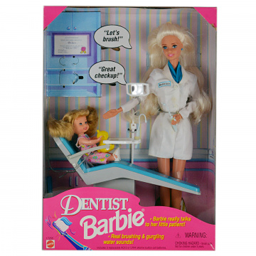 Muñeca Barbie Dentista rubia con muñeca Kelly rubia