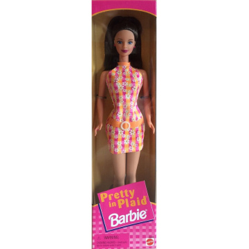Muñeca Barbie Pretty in Plaid (naranja- rosa)