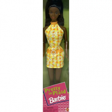 Muñeca Barbie Pretty in Plaid (naranja- amarillo)