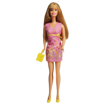 Muñeca Barbie Pretty Flowers (rubia, rosa)