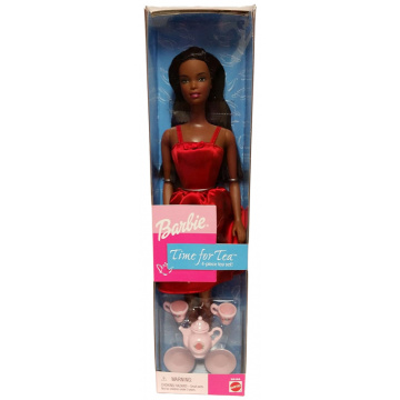 Muñeca Barbie Time for Tea con set de te de 4 piezas (AA)