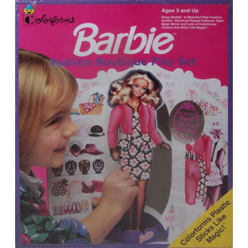 Play Set Barbie Fashion Boutique Outfits Colorforms