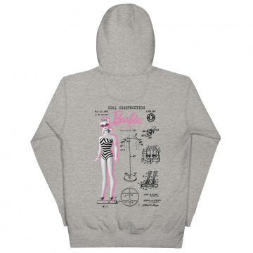 Sudadera con capucha gris con diseño de muñeca Barbie