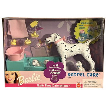 Set de juegos Hora Del Baño Mascotas Perros Dálmatas Barbie Kennel Care