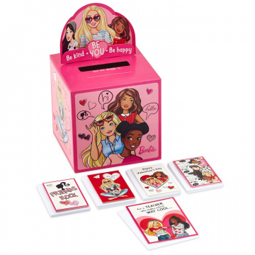 Set de San Valentín para el aula de Barbie™ Be You Kids con tarjetas y buzón