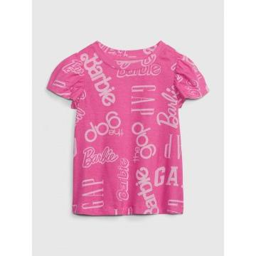 Camiseta de algodón orgánico con mangas abullonadas y logo de Gap × Barbie™ para niños pequeños