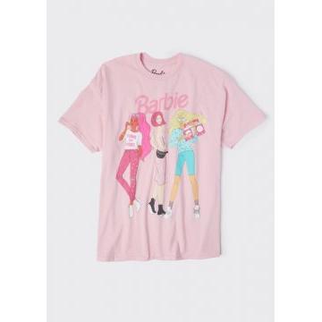 Camiseta con gráfico de Barbie Girls rosa claro