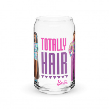 Vaso de cristal con forma de lata Barbie 1990's Totally Hair