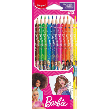 Maped - Estuche Barbie - Estuche Escolar con Apertura XXL - Personalizable, con 1 Cara a Color - Estuche Triangular - Licencia Oficial Barbie