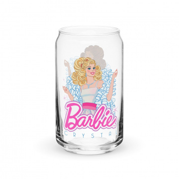 Vaso de cristal de Barbie años 80