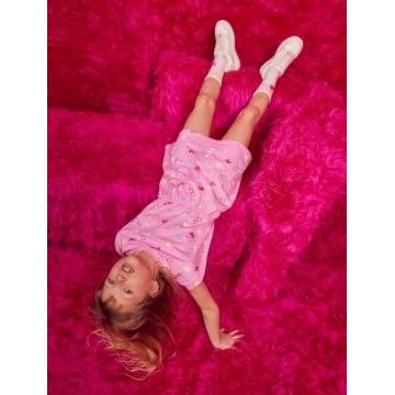Vestido entallado con estampado Barbie - rosa