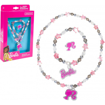 Luv Her Girls Juego de joyería – Caja de joyería de juguete de 3 piezas con collar de cuentas, pulsera y anillo