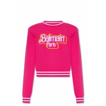 Jersey corto con logo de Balmain x Barbie