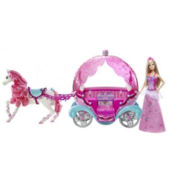 Caballo y carruaje de cuento de hadas Barbie