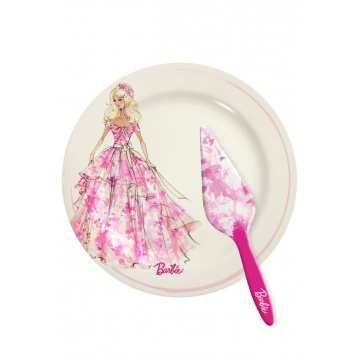 Juego de plato para pastel y servidor de Barbie™