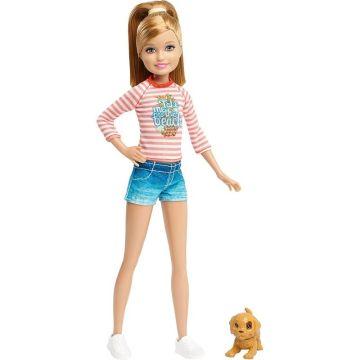 Barbie Dreamhouse Adventures - Camiseta Barbie y cachorro, Blanco, S
