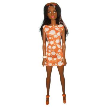 Barbie rubia - Vestido naranja
