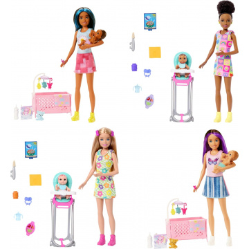 Surtido de muñecas Barbie Skipper Babysitters Inc. Con bebé y trona