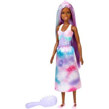 Muñeca Barbie Dreamtopia Rainbow Princess con cabello rosa extralargo y accesorios, multicolor