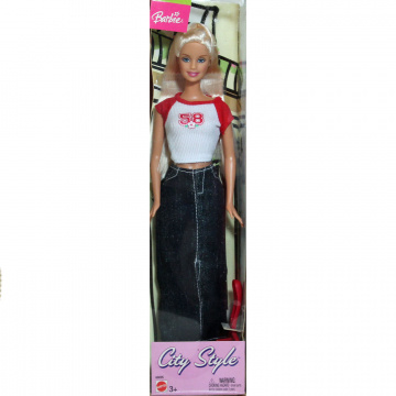 Muñeca Barbie City Style (rubia, top y falda larga)