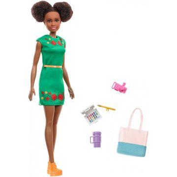 Nikki Barbie Dreamhouse Adventures Vamos de Viaje, muñeca con accesorios