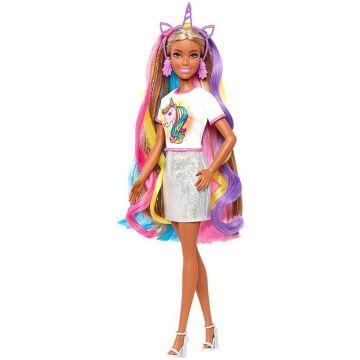 Muñeca Barbie cabello fantasía con aspecto de sirena y unicornio