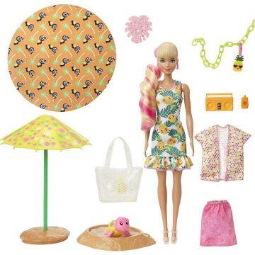 ¡Espuma Barbie Color Reveal ! Muñeca, aroma de piña, 25 sorpresas