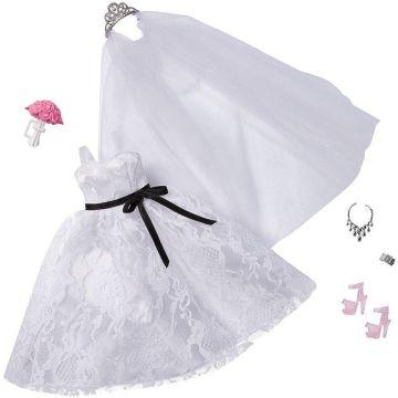 ​Barbie Fashion Pack: Bridal Outfit for Barbie Doll with Wedding Dress, Veil, Shoes, Necklace, Bracelet & Bouquet