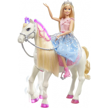 Caballo Bailando y Muñeca Interactiva Barbie Princesa de Aventuras