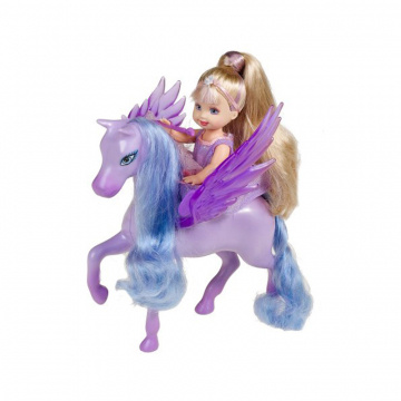Muñeca Kelly Princesa de las Nubes y Pony (Morada)