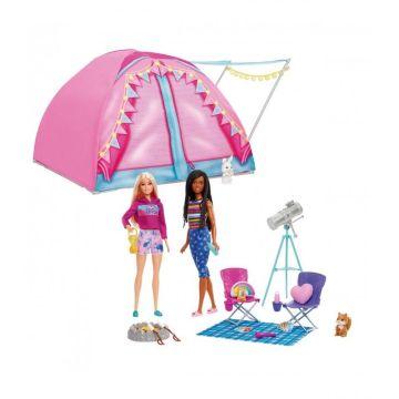 Barbie ¡vamos de camping! Malibu y Brooklyn con tienda de campaña