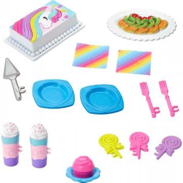 Barbie Unicorn Party Accesorios Set con 15 Storytelling Toy Pieces