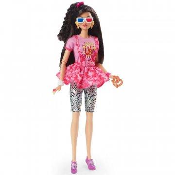 Muñeca Barbie Noche de película, pelo negro, noche de cine inspirada en los años 80, Barbie Rewind