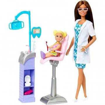 Muñeca Barbie Careers Dentista y juego con accesorios, juguetes Barbie