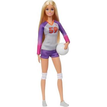 Muñeca Barbie y accesorios, muñeca jugadora de voleibol profesional hecha para moverse