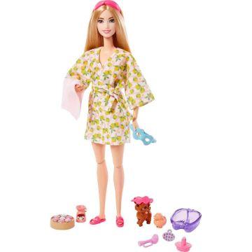 Muñeca Barbie con cachorro, juguetes para niños, día de autocuidado en el spa