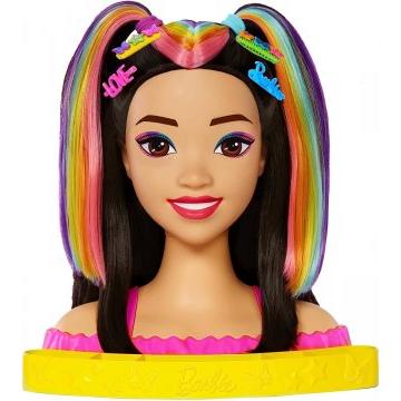 Cabeza de peinados Barbie Deluxe con accesorios de revelación de color
