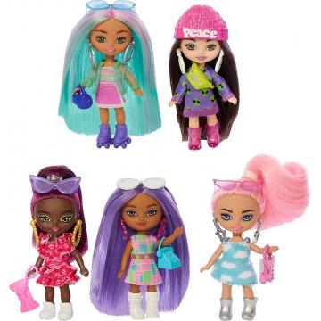 Cinco muñecas Barbie, Barbie Extra Mini Minis, paquete de muñecas pequeñas