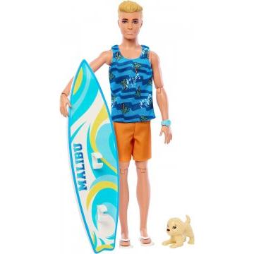 Muñeco Ken con tabla de surf, Ken Beach articulado
