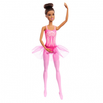 Surtido Muñeca Barbie Bailarina de Ballet articulada con tutú Rosa y moño (castaña)